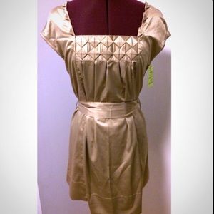 Shulami Beige Gold Dress Medium